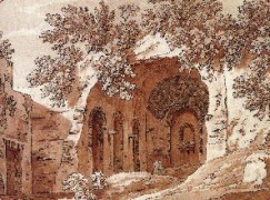 Il ninfeo raffigurato in un stampa ottocentesca Il ninfeo raffigurato in un stampa ottocentesca
